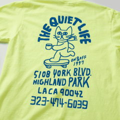 Skating Cat T - Neon Lemon