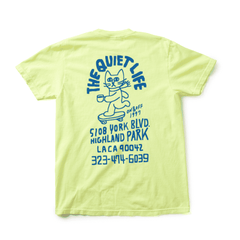 Skating Cat T - Neon Lemon
