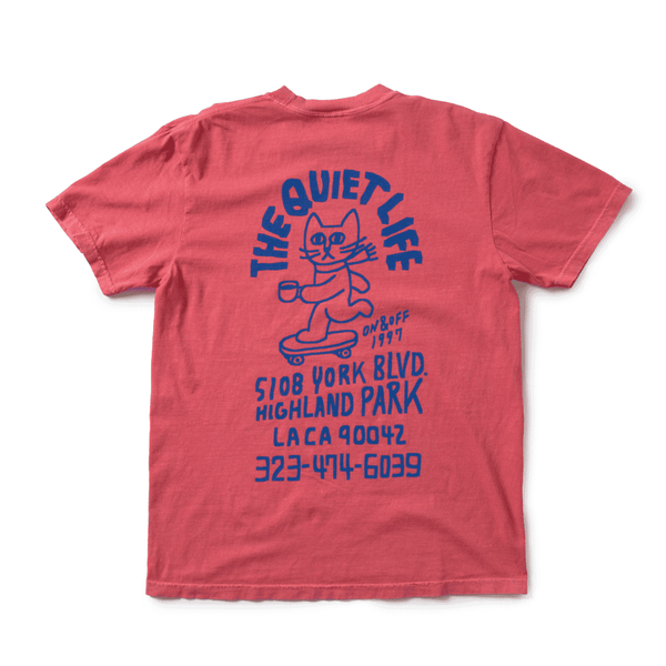 Skating Cat T - Coral