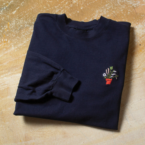 Plants Embroidery Long Sleeve T