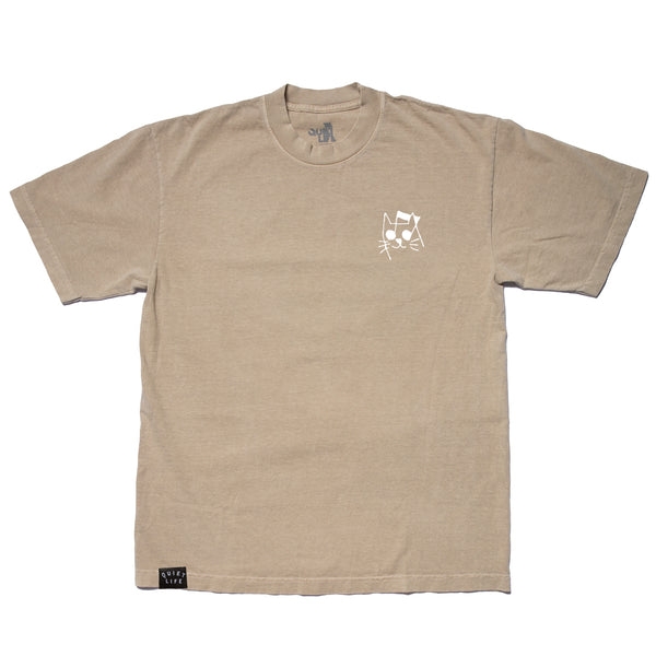 Music Cat Embroidered T - Mushroom - Made in USA