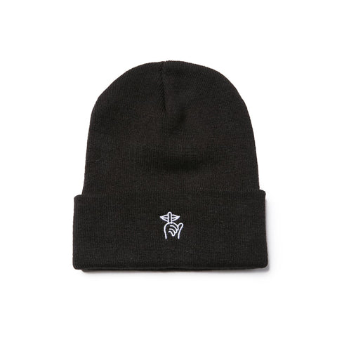 Shhh Embroidered Beanie - Black