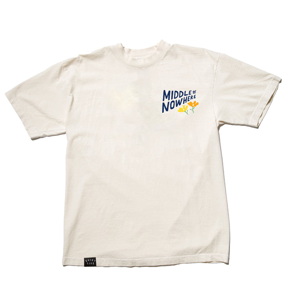 Lonely Palm Middle of Nowhere Embroidered T - Cream - Made in USA