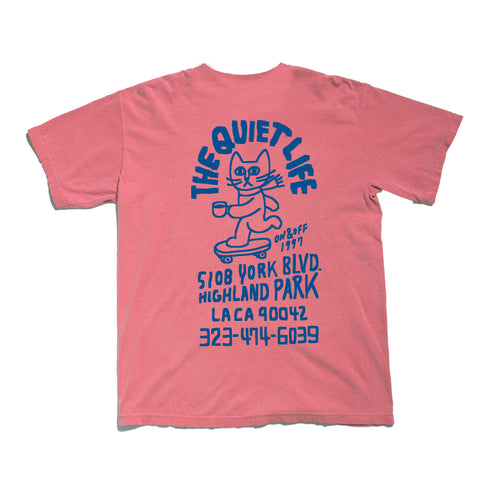Skating Cat T - Coral