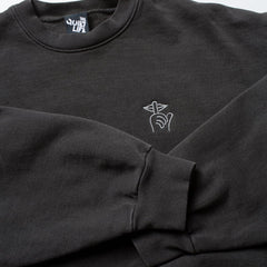 Shhh Embroidered Crew Neck - Made in USA - Vintage Black