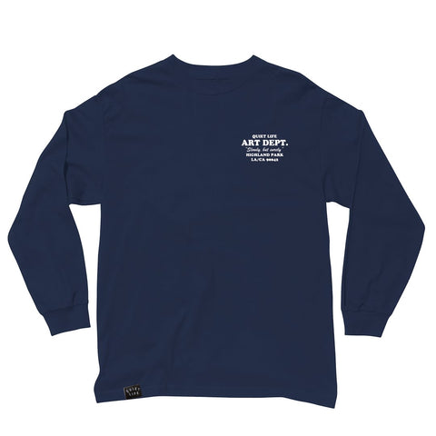 Art Dept. Embroidered Long Sleeve T - Navy - Made in USA
